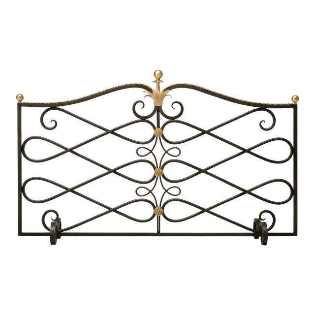 Steel & Brass Fireplace Screen Without Mesh For Sale