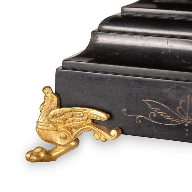 French Ormolu Bronze Candelabras on Black Marble, 1870s, Set of 2 For Sale - Image 16 of 18