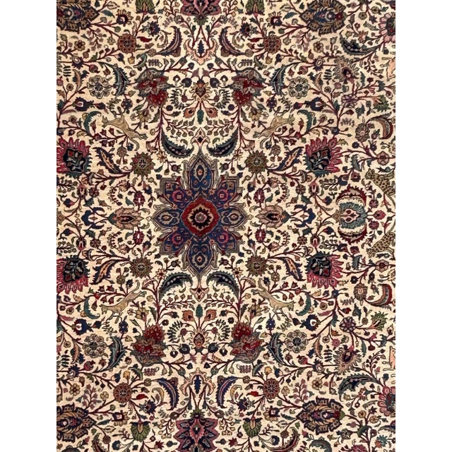 1920's Antique Kashan Carpet , 9'7" X 12'8" For Sale - Image 4 of 8
