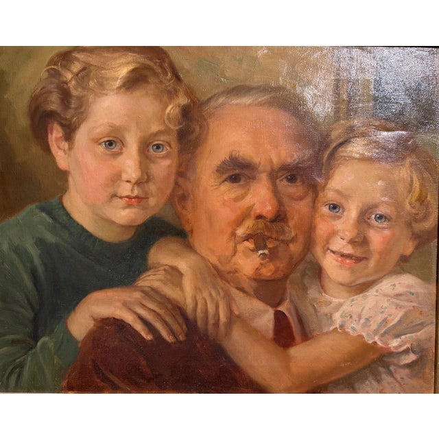 Heinrich Pforr, Family Happiness – Pforr with Grandchildren, Oil Painting on Canvas For Sale - Image 13 of 13