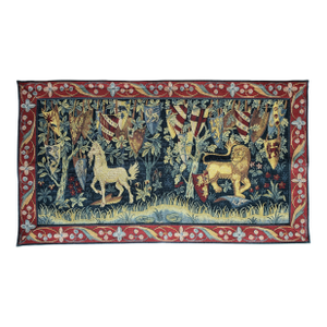 Vintage William Morris "Holy Grail" French Woven Tapestry - 39"