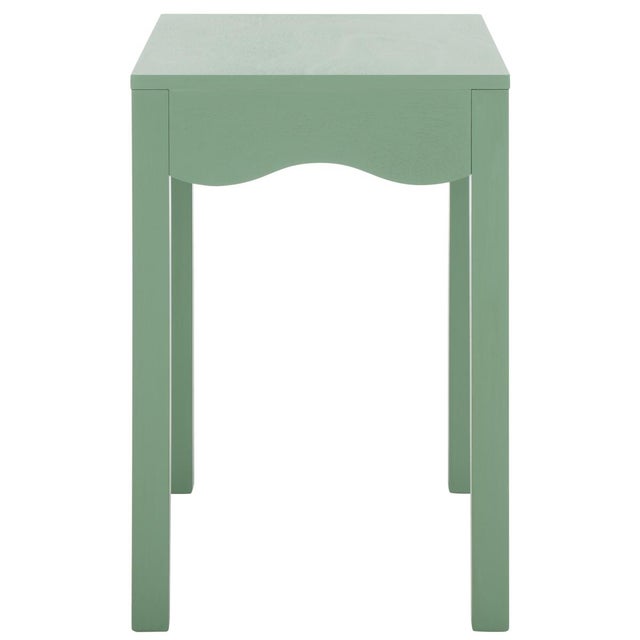 Wood Litith Square Wave Accent Table in Sage For Sale - Image 7 of 8
