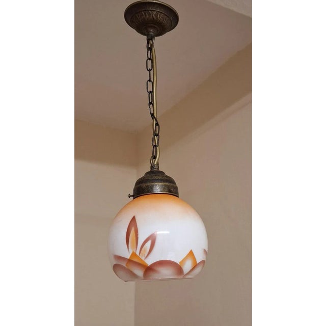 Small Antique German Art Deco Ceiling Lamp, 1920s For Sale - Image 4 of 7