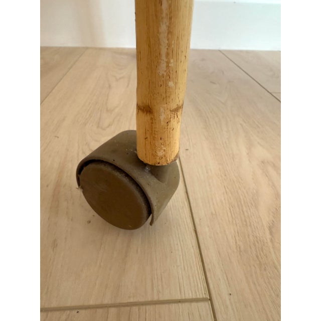 Boho Chic Vintage Faux Bamboo Metal Bar Cart For Sale - Image 3 of 6