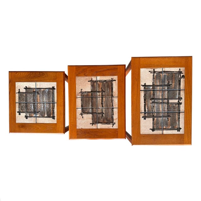 1980s 1980s Danish Modern Teak Nesting Tables by Ox Art/Trioh Møbelfabrik For Sale - Image 5 of 13