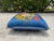 Mid 20th Century Vintage Floral Upholstered Footstool on Brass Ball Casters For Sale - Image 5 of 13