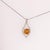 Citrine Pendant Necklace With Earth Mined Diamonds in Solid 14k Gold, Round 5mm For Sale - Image 4 of 8