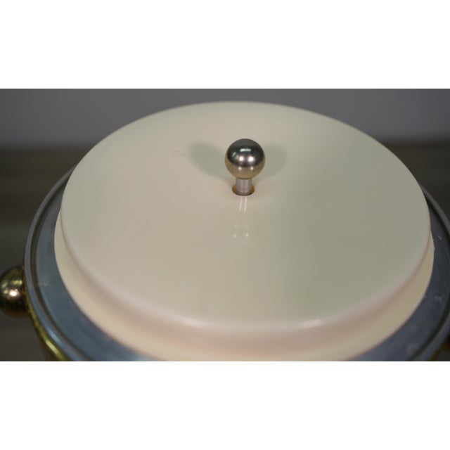 1960s Glitzy Chrome Standing Champagne Ice Bucket With Brass Ball Shaped Handles For Sale - Image 5 of 6