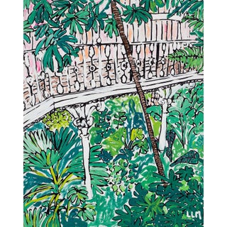 Ode to Kew, Botanical Garden Jungle Painting With Creeping Sunrise
