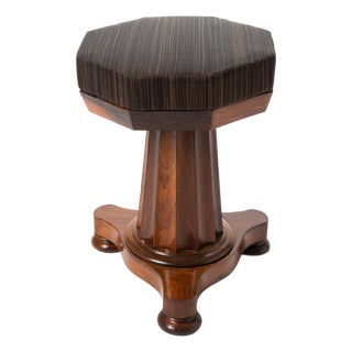 American Empire Rosewood Piano Stool, 1830 For Sale