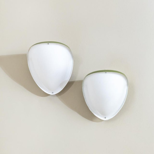 Mid-Century Modern Metal Wall Lamps by Gio Ponti for Greco, 1950, Set of 2 For Sale - Image 3 of 7