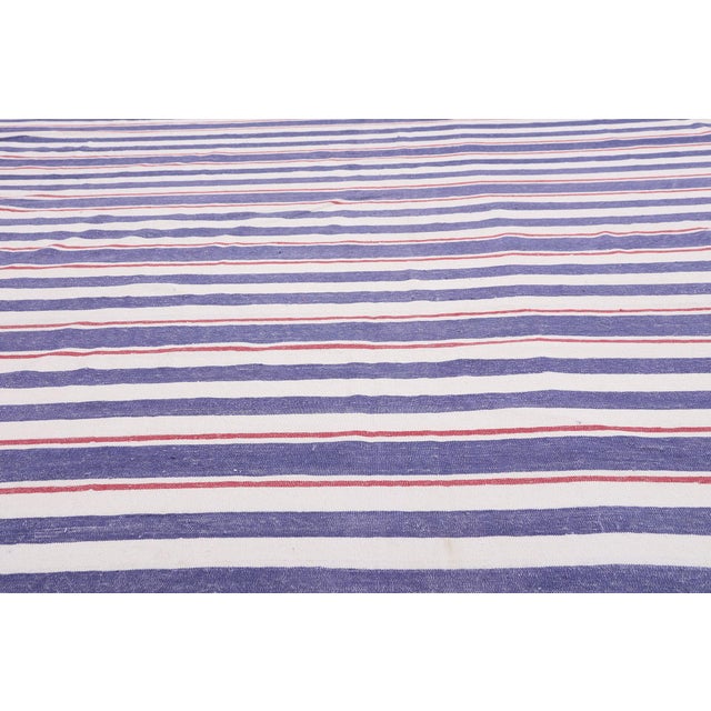 Late 20th Century Vintage Indian Dhurrie Rug, 09'11 X 13'09 For Sale - Image 5 of 10