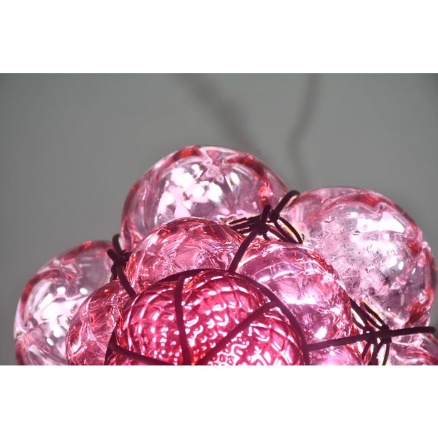 Magenta Wonderful Magenta Colour Venetian Lantern, Seguso Murano Glass, Italy, 1950s For Sale - Image 8 of 14