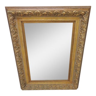 Gold Carved Scroll Leaf Mirror For Sale