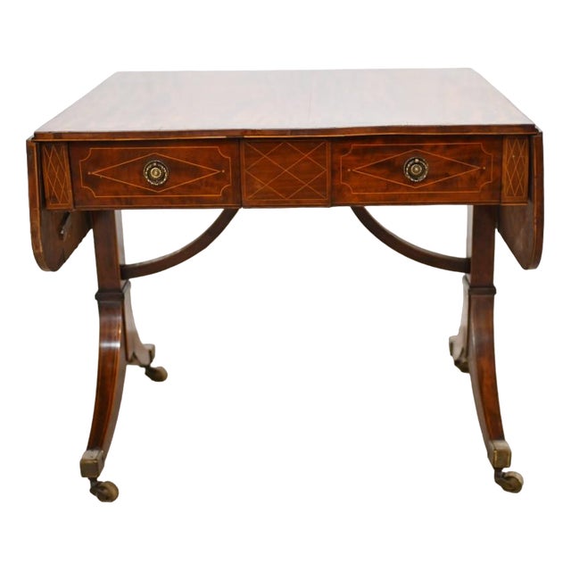 Regency Sofa Table in Mahogany For Sale