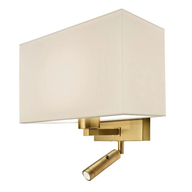 Contemporary Brushed Brass Led Focus Reading Light With Shade For Sale - Image 3 of 3