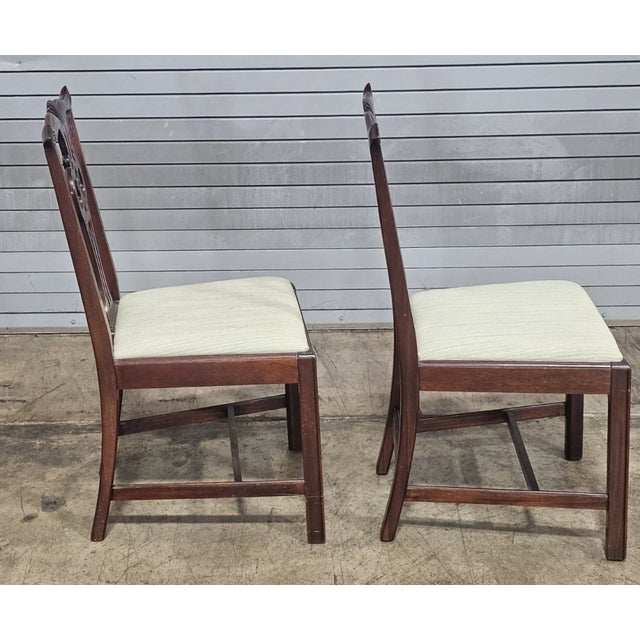 Brown Set of Late 20th Century 6 Hickory Chair Chippendale Mahogany Dining Chairs For Sale - Image 8 of 13