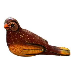 Late 20th Century Jorge Wilmot Tonala Mexico Signed Paper Mache Bird Sculpture 7" - Pristine Art
