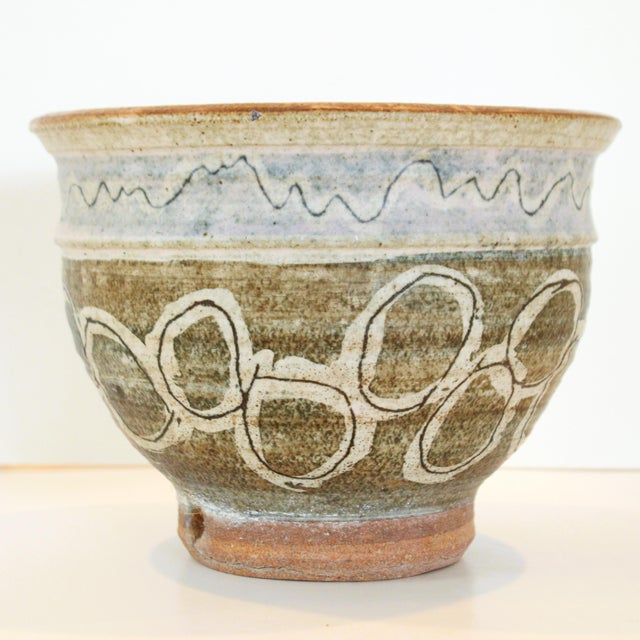 Mid 20th Century Swirl Motif Mid-Century Art Pottery Planter/Mended For Sale - Image 5 of 8