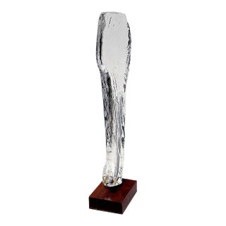 Bengt Edenfalk for Skruf Sweden Vintage MCM Ice Glass Sculpture For Sale