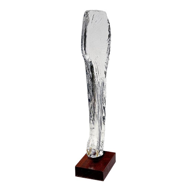 Bengt Edenfalk for Skruf Sweden Vintage MCM Ice Glass Sculpture For Sale