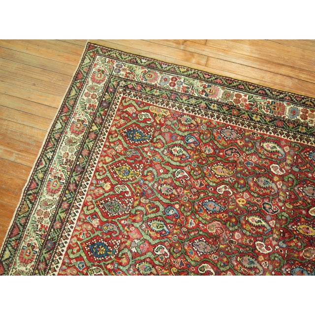 1930s Traditional Red Persian Malayer Intermediate Gallery Size Rug For Sale - Image 4 of 6