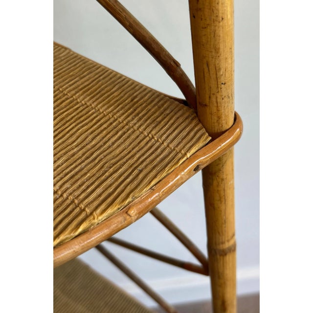 Rattan Corner Shelves Unit. French Work by Adrien Audoux and Frida Minet, 1950s For Sale - Image 9 of 12