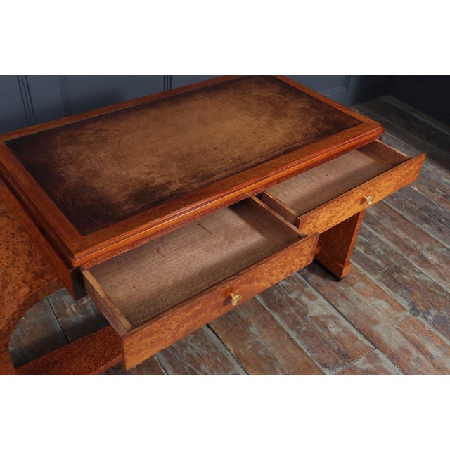 Art Deco French Writing Table in Burr Yew, 1925 For Sale - Image 4 of 17