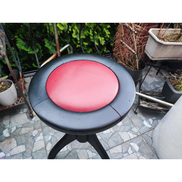 Art Deco Adjustable Wooden Piano Stool, 1950s For Sale - Image 4 of 7