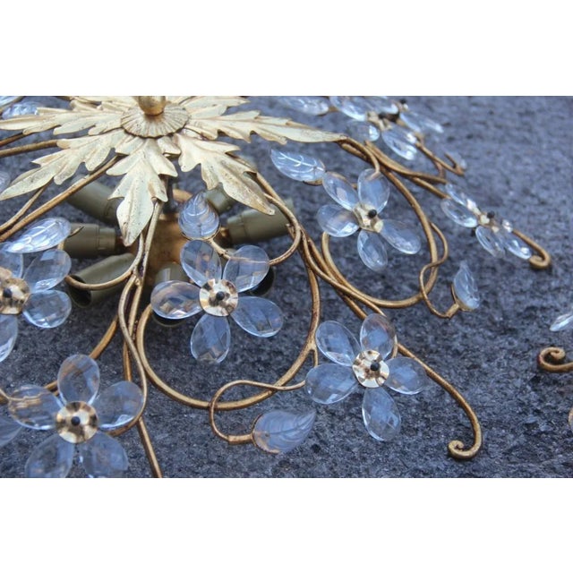 Mid-Century Modern French Crystal Ceiling Lights from Maison Baguès, Set of 2 For Sale - Image 6 of 10