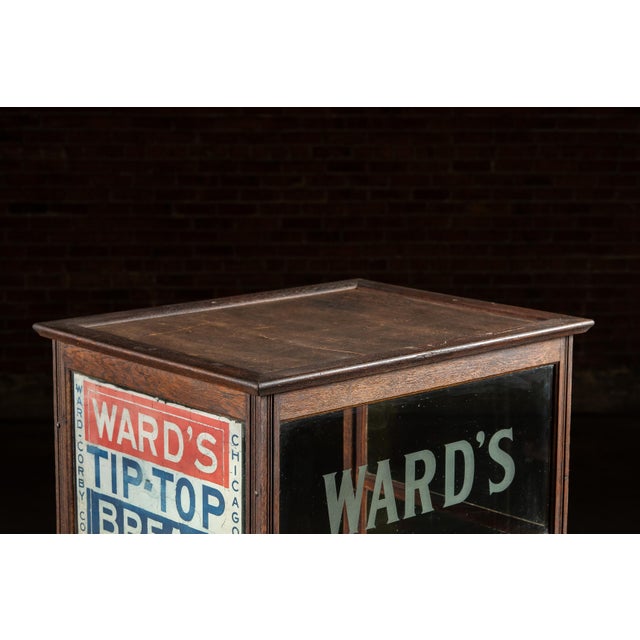 1910s Early 20th Century Ward’s Tip-Top Bread Oak Display Case For Sale - Image 5 of 8