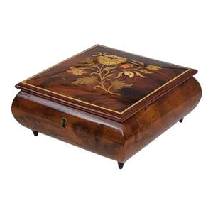 Vintage Sorrento Italian Marquetry Inlay Music Box - Torna a Surriento