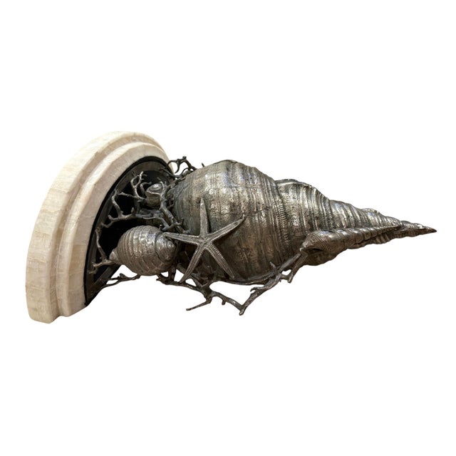 Ivory Pr/Maitland Smith Silver Conch Shell Wall Shelves For Sale - Image 8 of 8