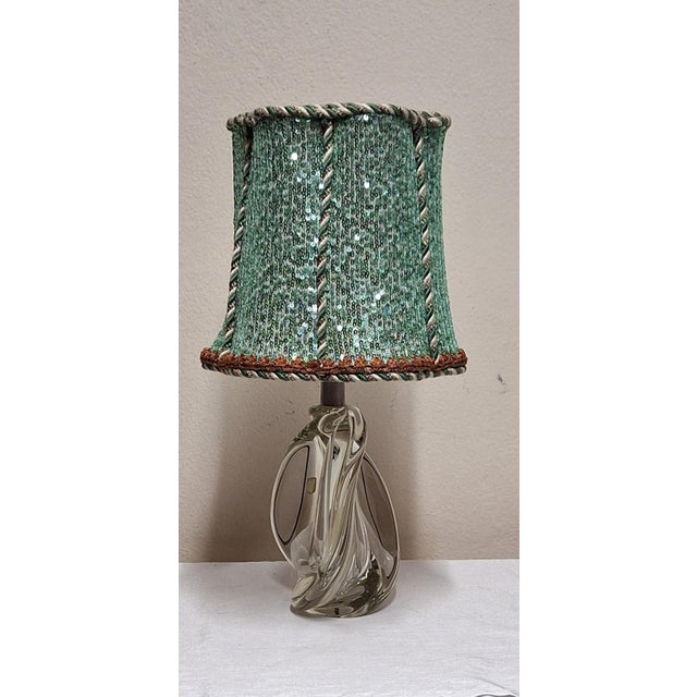 Vintage Table Lamp with Clear Twisted Block Glass Base by Lamplove, 1970s For Sale - Image 11 of 11