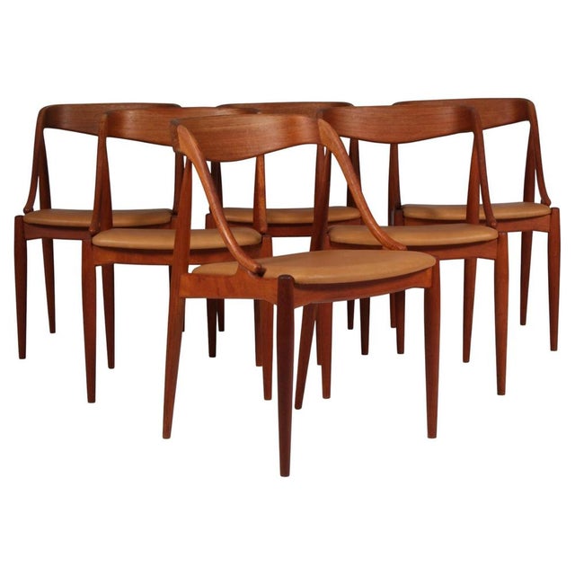 Brown Vintage Model 16 Dining Chairs in Teak by Johannes Andersen for Uldum Møbelfabrik, 1960s, Set of 6 For Sale - Image 8 of 8