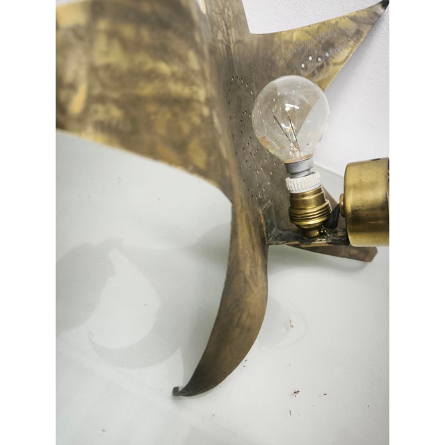 Brown Star Wall Light in Brass, 1960s For Sale - Image 8 of 13