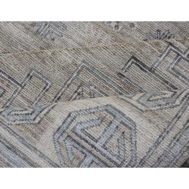 Khotan Design Rug With Circular Medallion in Light Green Light Blue and Cream For Sale - Image 11 of 12