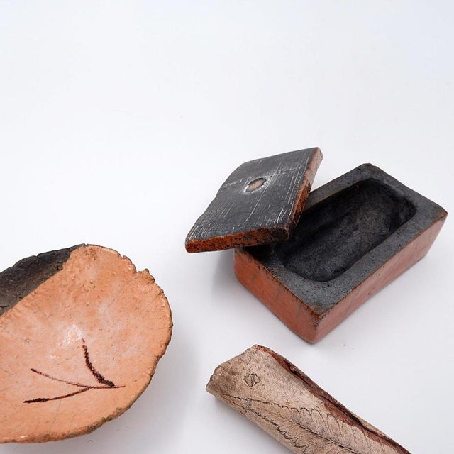 Pink Ceramics by N. Lebrun for Fond d'Atelier, Belgium, 1970s, Set of 3 For Sale - Image 5 of 12