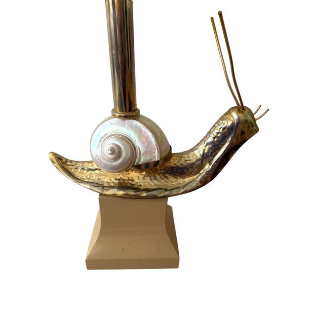 Pair Italian Brass Snail Shell Lamps For Sale - Image 11 of 12