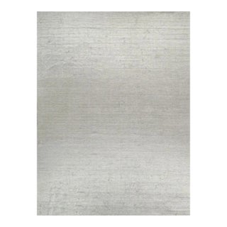 2010s Rug & Kilim’s Modern Rug in Solid Gray and Off-White Striae - 12x16 For Sale