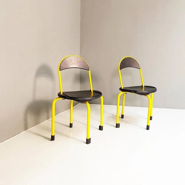 Set of Modern Folding Plastic & Metal Chairs from Lamm, 1980s For Sale - Image 4 of 12