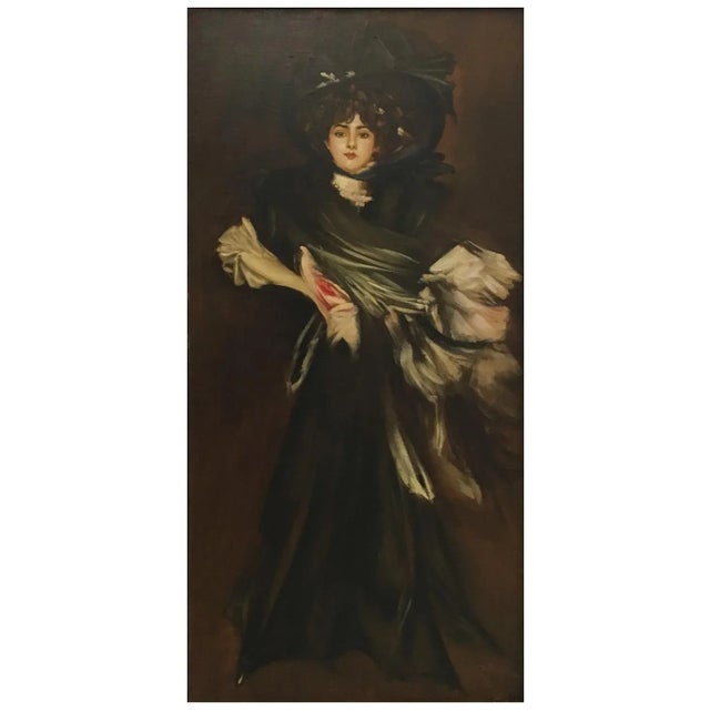 LADY IN BLACK - Oil on canvas painting, Eugenio De Blasi, Italy, 2011 This is his reinterpretation of a greatest old...