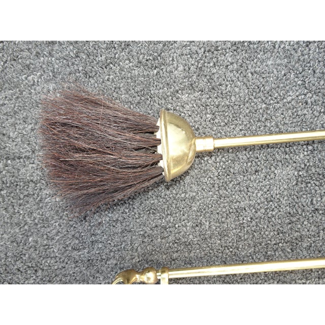 Fp 12 Vintage French Country Gold Fireplace Tools W Four Tools For Sale - Image 9 of 12