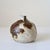 Coffee Wabi Sabi Studio Pottery Sculptural Rounded Bud Vase With Strokes of Mottled Brown & Ivory Drip Glaze For Sale - Image 8 of 16