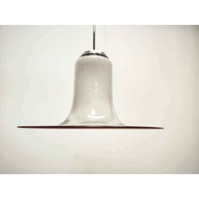 Mid-Century Modern Murano Suspension with Red Stripes, 1970s For Sale - Image 3 of 14