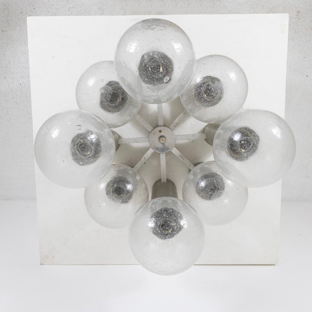 Ceiling Chandelier in Metal and Glass, Italy, 1970s For Sale - Image 6 of 10