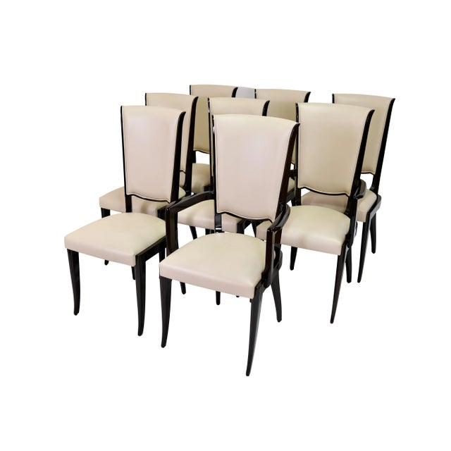 Art Déco French Hochlehner Chairs, 6 without, 2 with Armrests, 1930s, Set of 8 For Sale - Image 17 of 17