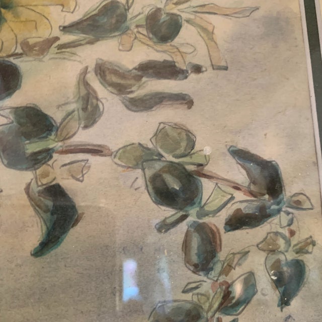 Vintage Framed Floral Arrangement Watercolor in Vase For Sale In New York - Image 6 of 8
