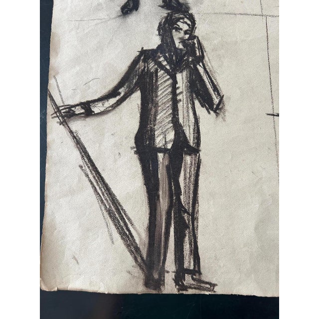 Unknow, Untitled, 1924, Charcoal on Paper, Set of 3 For Sale - Image 15 of 17