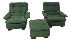 Armchairs and Poufs from Cinova, 1960s, Set of 3